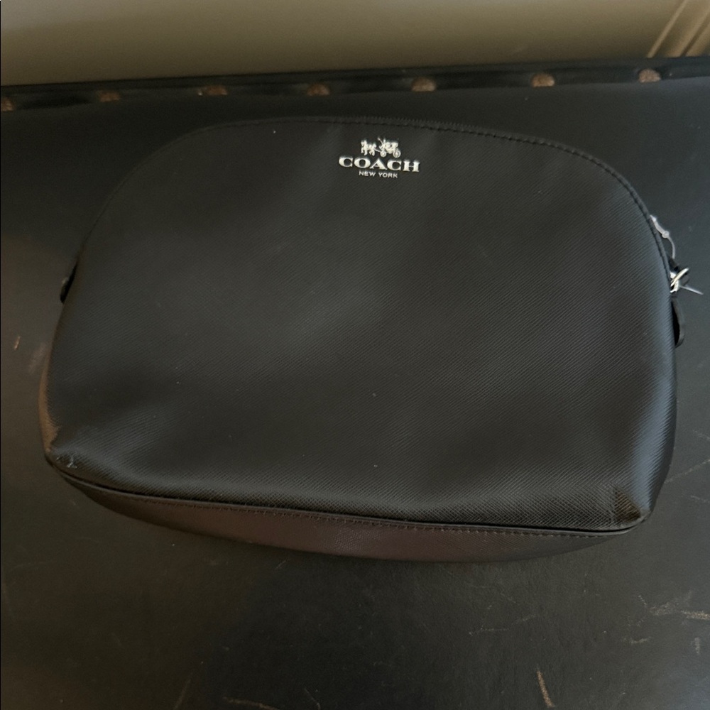 Coach Black Leather make up Bag